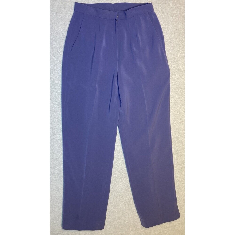 Kasper W Sz 4 Trouser Purple High waisted Business Travel Lined Quality Gilmore